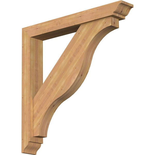 Ekena Millwork Funston Traditional Smooth Bracket w/ Offset Brace, Western Red Cedar, 5 1/2"W x 38"D x 38"H BKT0604X38X38FST01SWR - main